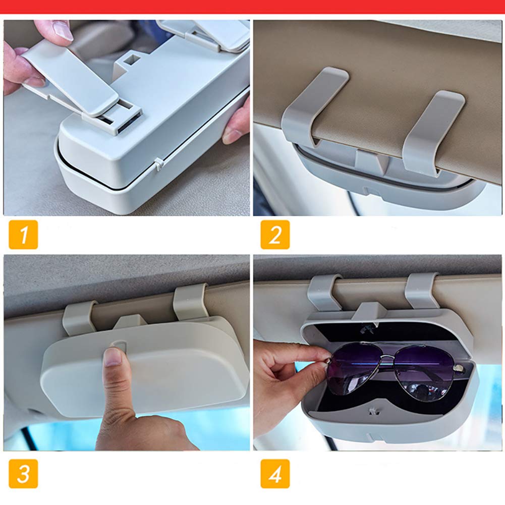 Brillenetui für die Sonnenblende Im Auto, Brillenaufbewahrungsbox, Brillenhalter, Sonnenschutztaschen für die Sonnenblende, Autozubehör aus Kunststoff, Hochwertige Polsterung, (B) von MRSTORY