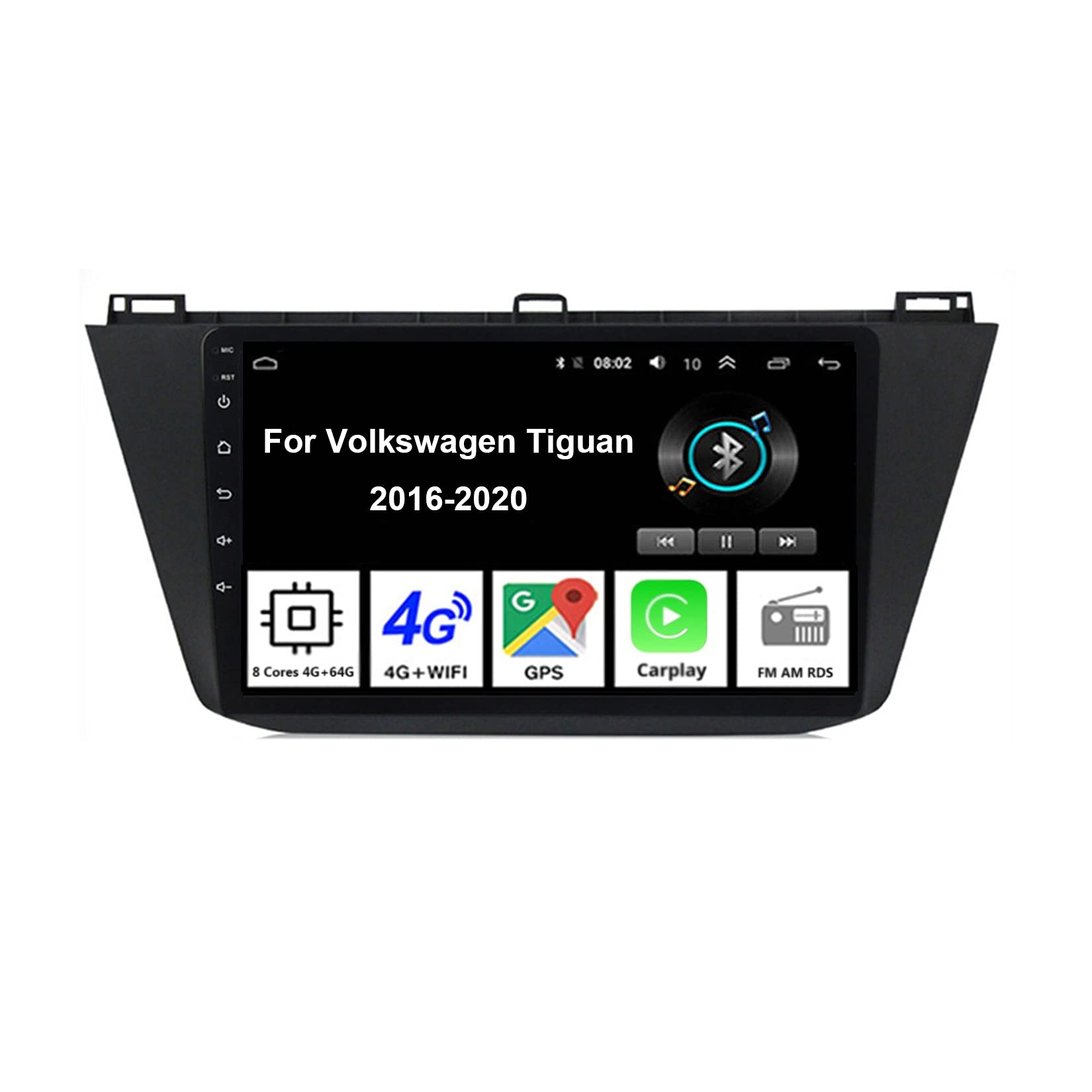 Android Autoradio Radio 9 Zoll Multimedia Autoradio Mit Navi Für Volkswagen Tiguan 2016-2020 Auto Zubehör Einfügen Und Verwenden Autoradio Mit Bluetooth Freisprecheinrichtung RDS SWC von MRWJ