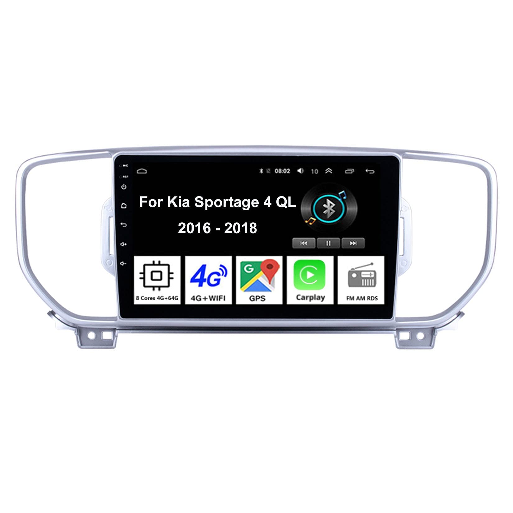 Car Multimedia Autoradio Doppeldin Radio Mit Navigation Für Kia Sportage 4 QL 2016-2018 Auto Zubehör Einfügen Und Verwenden Navigationsgeräte GPS Car Video Player Steering Wheel Control von MRWJ