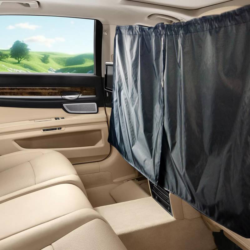 Auto-Trennwände für Sonnenschutz, abnehmbare Auto-hintere Privatsphäre Vorhänge 134 * 78cm, Baby-UV-Schutz, Wärmeisolierung und Verdunkelungsvorhänge von MRWiZMS