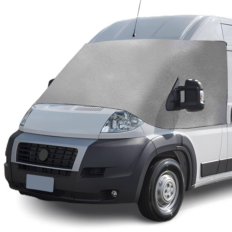 Sonnenschutz FIAT Ducato Wohnmobil |Typ 250 |Ab 2006| Wohnmobil Thermomatte 600D Oxford-Tuch, Anti-Kondensation im Winter Und Sonnenschutz Im Sommer (Grey,FIAT Ducato 2016-2023) von MRWiZMS