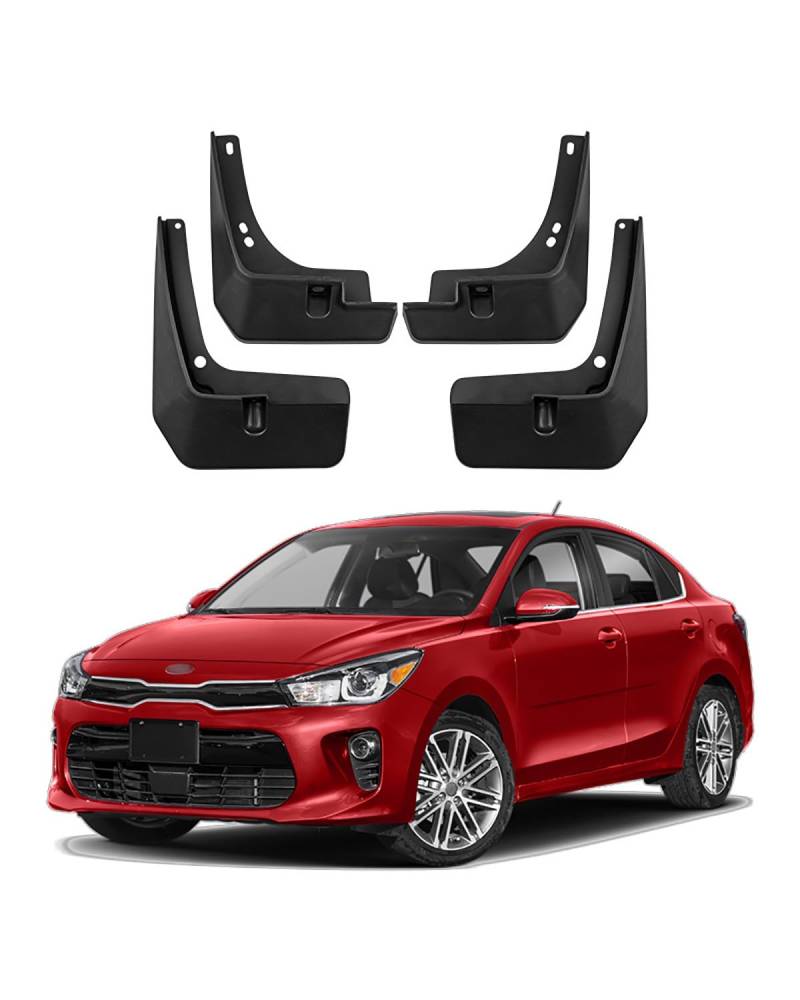 Schmutzfänger Auto Für Kia K2 Für Rio 2017-2023 Auto Reifen Kotflügel 4X Universal Schmutzfänger Spritzschutz Schwarz für Auto Spritzschutz Kotflügel von MSDDWL
