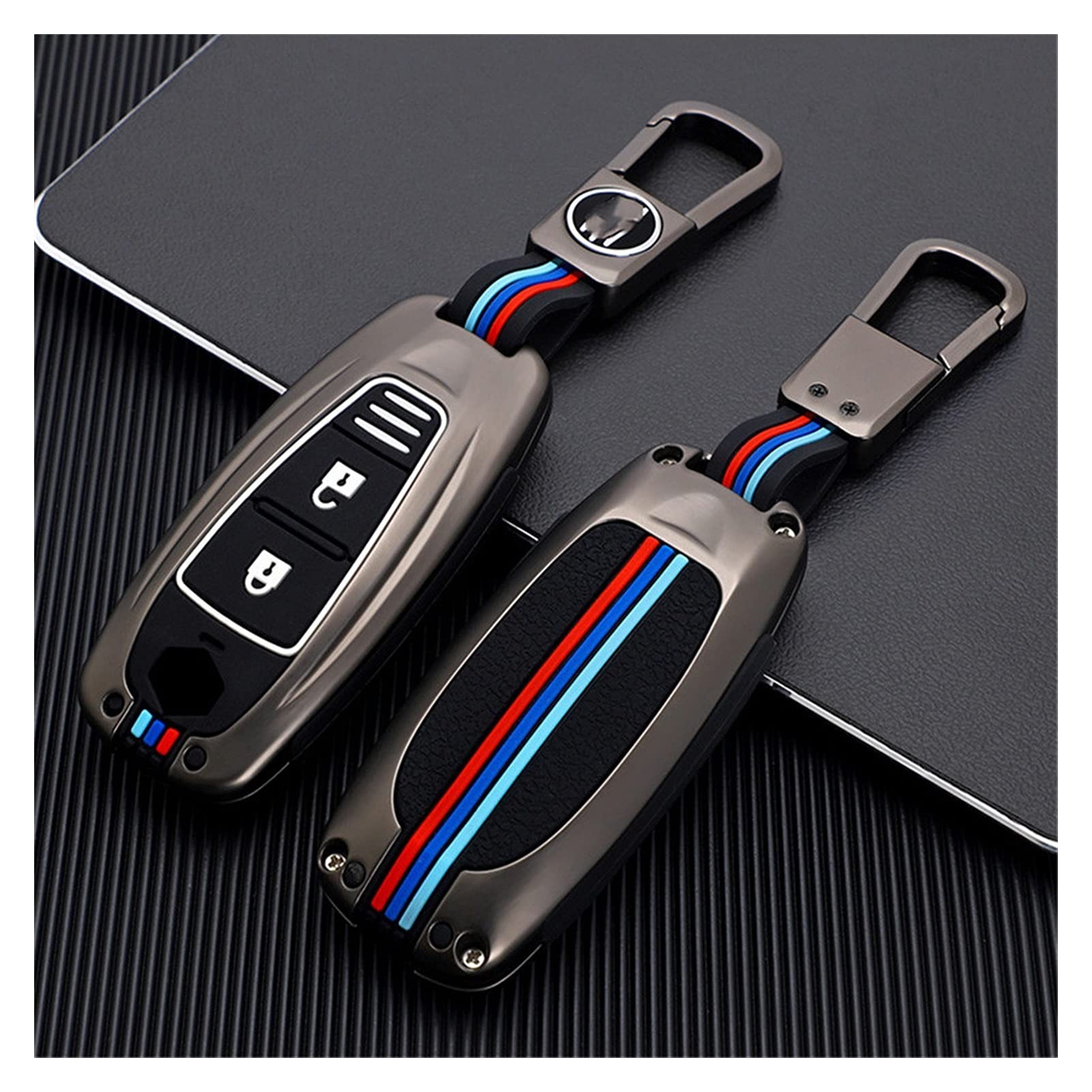 MSJL Autoschlüssel Schlüssel Hülle Schlüsselanhänger Tragbare Auto Key Case Cover Bag Für Suzuki Swift Sport SX4 Sports Grand Vitara Remote Auto Zubehör (Farbe : Grau, Größe : A) von MSJL