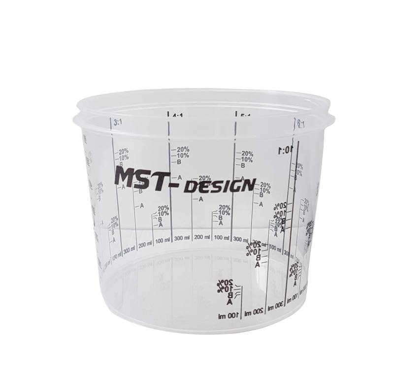 MST-DESIGN 200 x Lackmischbecher 750 ml (0,75 L) I Einwegmischbecher I Messbecher Mischbecher I Anmischen von Farbe und Lack I Becher mit Skala I Lackieren Lack Lackierzubehör von MST-DESIGN