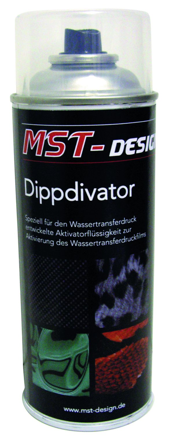 MST-DESIGN Dippdivator für Wassertransferdruck, 400ml I Premium Aktivator Spray-Dose für alle Wassertransferdruckfilme I Made in Germany I Hochwertiges Lackierzubehör für Hydro Dipping Folien von MST-DESIGN