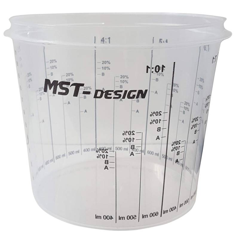 MST-DESIGN Lackmischbecher, 200 St. 1400 ml 1,4 L I Robuste Einweg-Messbecher mit Mischskala I Mischbecher zum Anrühren von Lacken, Füller, Lasuren etc. I Anrührbecher von MST-DESIGN