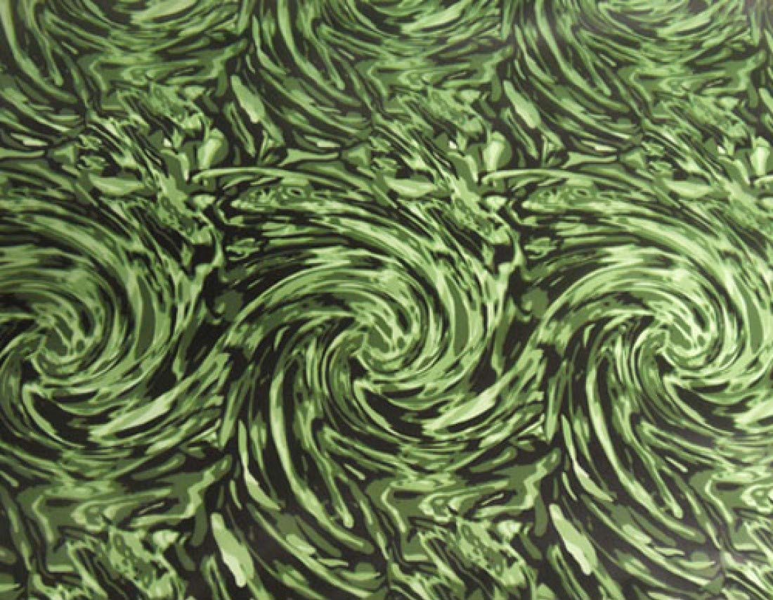 MST-DESIGN Wassertransferdruck WTD Wirbel grün CD 130 50 cmBreite 1 m Film/Wassertransferdruckfilm WTP Water Transfer Printing Hydrographics von MST-DESIGN