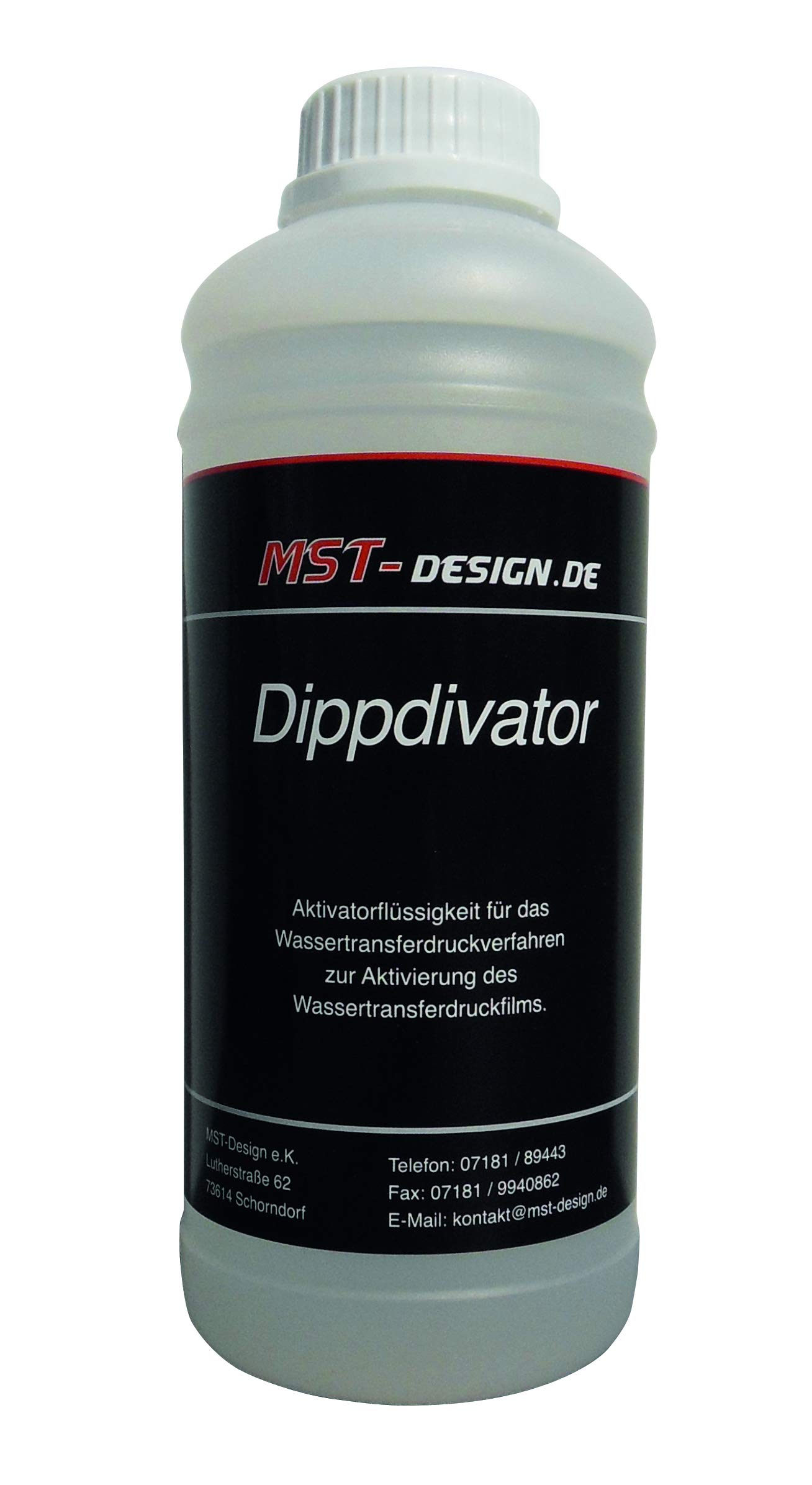 MST-Design Aktivator / Dippdivator für Wassertransferdruck Folie I 1 Liter I Speziell für den Wassertransferdruck entwickelt lassen sich mit der Aktivatorflüssigkeit alle handelsüblichen Wassertransferdruckfilme aktivieren MST-Design Aktivator / Dippdivator für Wassertransferdruck Folie I 1 Liter I Speziell für den Wassertransferdruck entwickelt lassen sich mit der Aktivatorflüssigkeit alle handelsüblichen Wassertransferdruckfilme aktivieren von MST-DESIGN