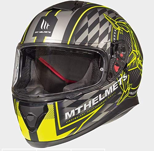 MT HELMETS Thunder 3 SV ISLE OF MAN A3 MATT BLACK FLUOR YELO XL von MT