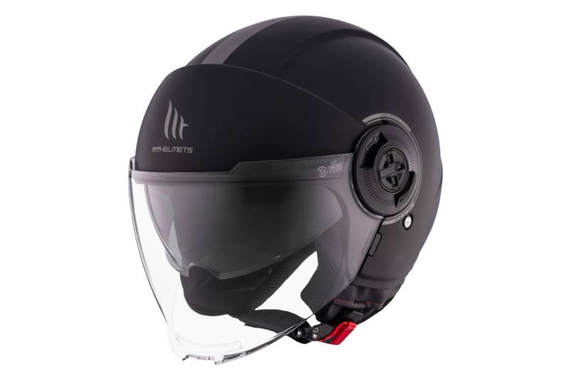 MT Helmets MT Helm Viale SV Mattschwarz Größe M | | Helmen | Quick Release ratelsluiting | Kunststoff | geeignet für Mofa, Moped, Motorrad, Roller von MT Helmets