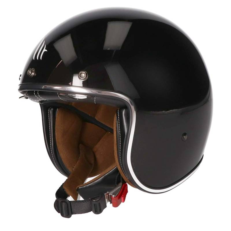 MT Le Mans II SV · Jet-Helm · Motorrad-Helm Roller-Helm Scooter-Helm Bobber Mofa-Helm Chopper Retro Cruiser Vintage Pilot Biker ECE 22.05 (Schwarz, S) von MT HELMETS