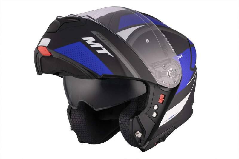 MT Motorradhelm, Klapphelm mit Frontklappe – Genesis SV Cave A7, blau, L von MT HELMETS