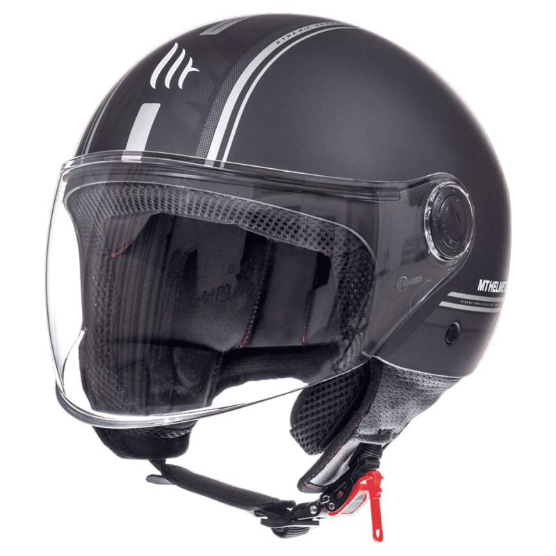 MT Street Jet-Helm Motorrad-Helm Roller-Helm Scooter-Helm Bobber Mofa-Helm Chopper Retro Cruiser Vintage Pilot Biker ECE 22.05 (Enitire Matt Schwarz, S) von MT Helmets