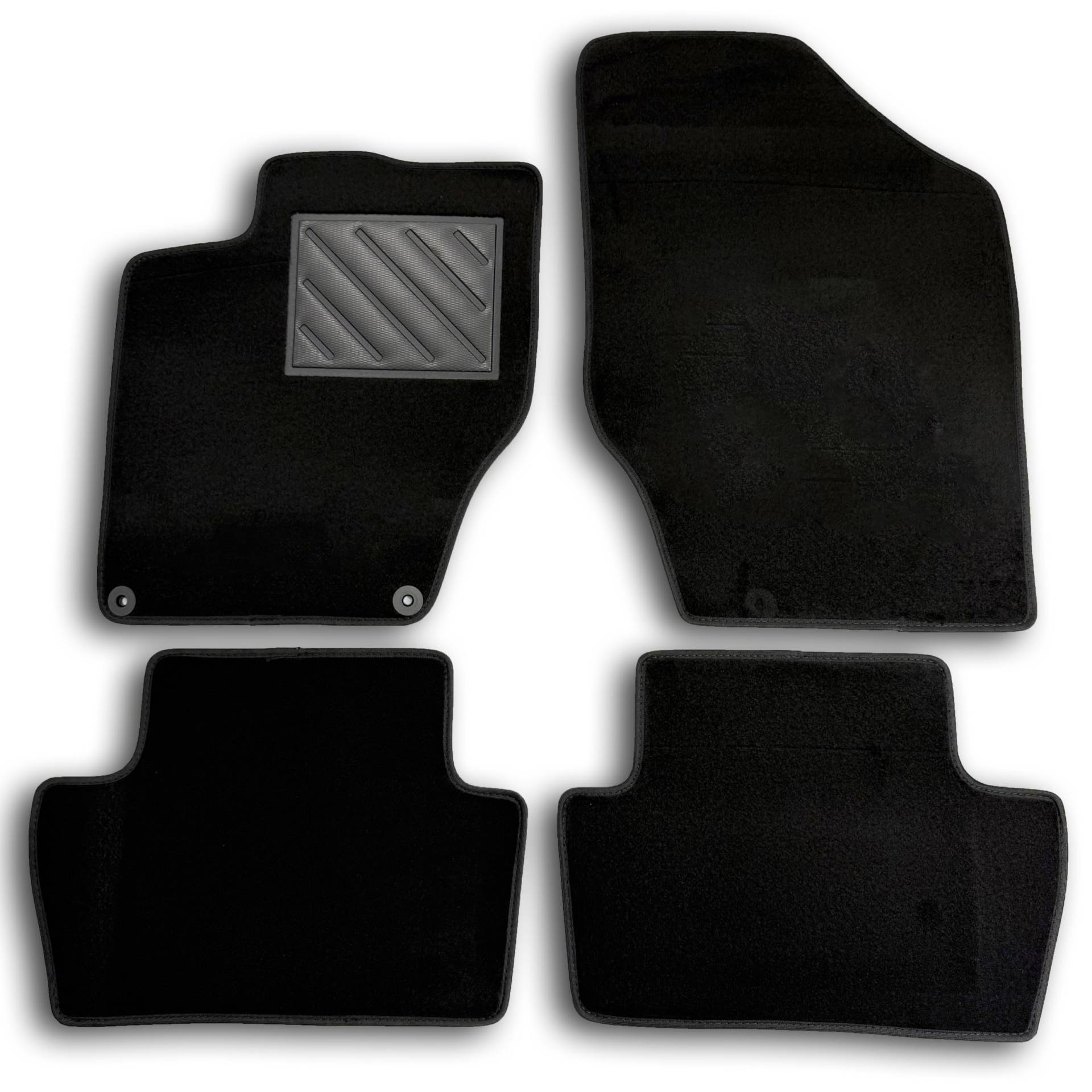 MTC Fußmatten für Citroen C4 II / DS4 10.2010>12.2020, passgenau, aus schwarzem Teppich, mit Knöpfen und Absatzschoner aus verstärktem Gummi, Schwarz MTC Fußmatten für Citroen C4 II / DS4 10.2010>12.2020, passgenau, aus schwarzem Teppich, mit Knöpfen und Absatzschoner aus verstärktem Gummi, Schwarz von MTC Automotive