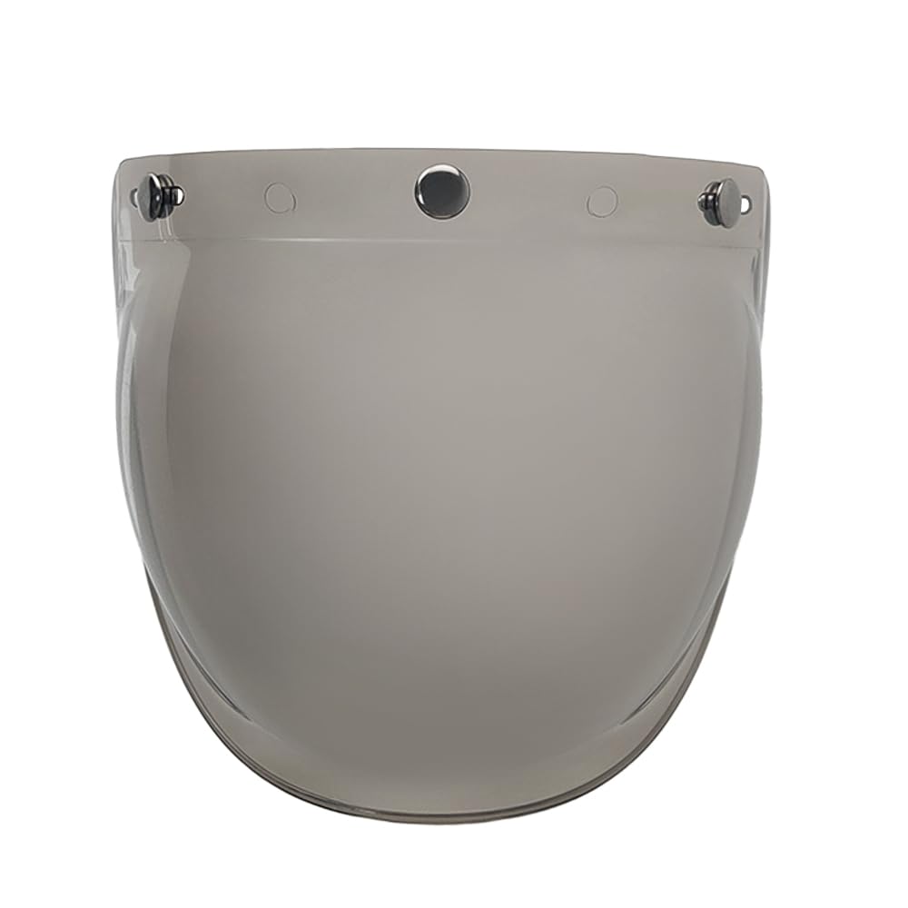 MTDVZR Helmvisier für 3-Snap-Button Helemt Bubble Visor, UV-Schutz kratzfest winddicht Helm-Gesichtsschutz kompatibel mit Open Face 3/4 Face Helm (Hellschwarz-Tag&Nacht nutzbar) von MTDVZR