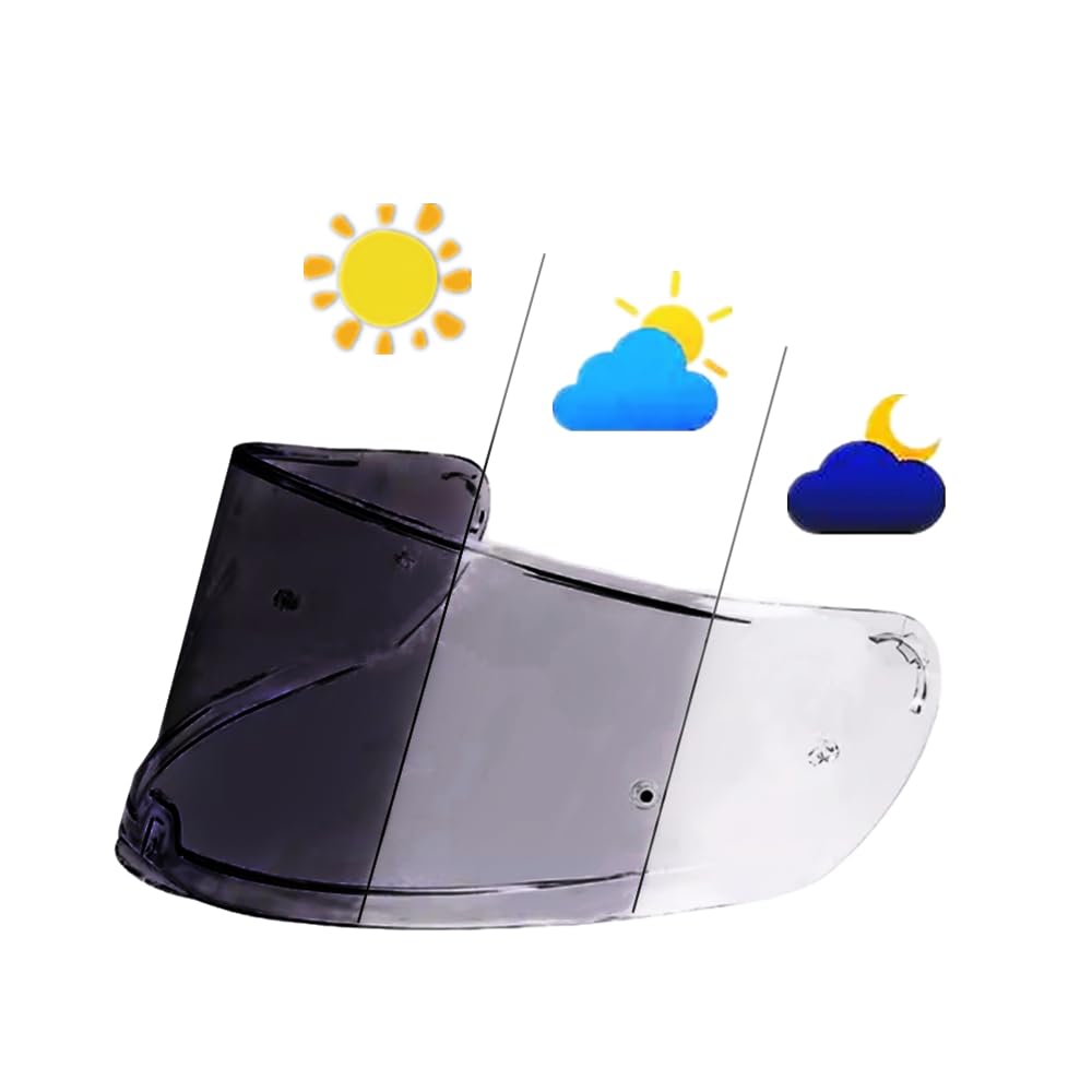 MTDVZR Helmvisier für FF801, UV-Schutz kratzfest winddicht Helm-Gesichtsschutz kompatibel mit Citation,Sedici Strada2,Sedici Strada3,FT2 Vector,FF801,FF397 (Photochrom Transparent/Hellschwarz) von MTDVZR