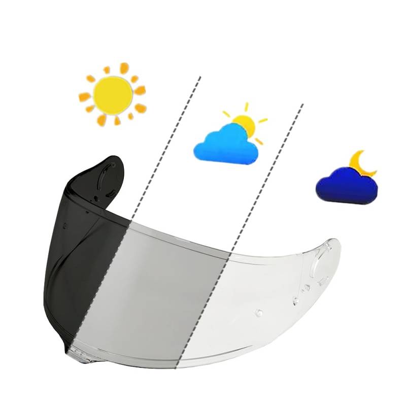 MTDVZR Helmvisier für GT-Air 3, CNS-1C UV-Schutz kratzfest winddicht Helm-Gesichtsschutz kompatibel mit GT-Air 3 (Photochrom Transparent-Tag&Nacht nutzbar) von MTDVZR