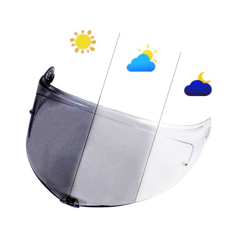 MTDVZR Helmvisier für K6, UV-Schutz kratzfest winddicht Helm-Gesichtsschutz kompatibel mit AGV K6,K6S (Photochrom Transparent-Tag&Nacht nutzbar) von MTDVZR