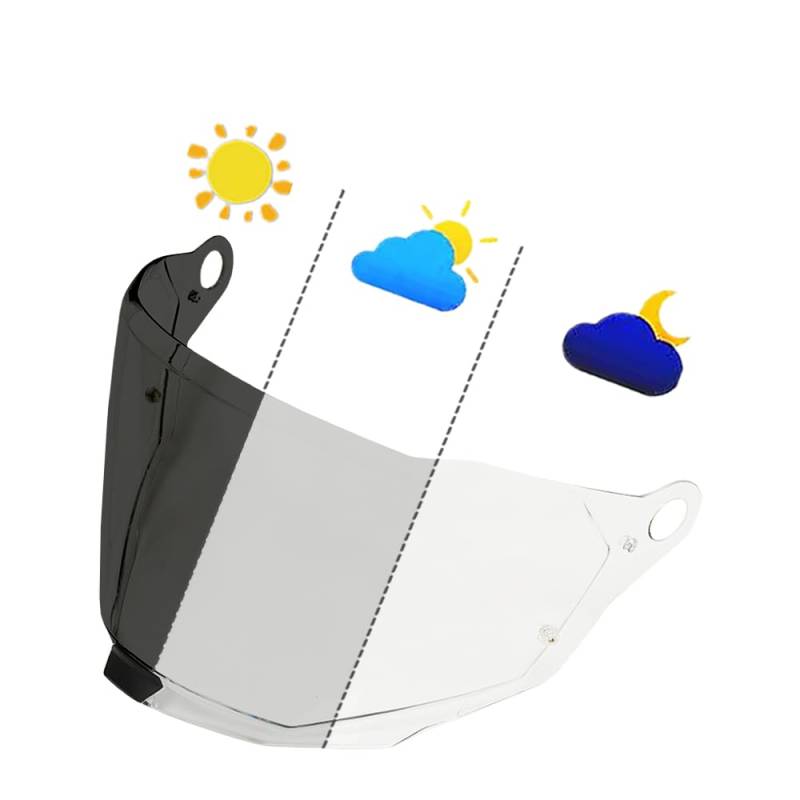 MTDVZR Helmvisier für MX701, UV-Schutz kratzfest winddicht Helm-Gesichtsschutz kompatibel mit Explorer,Explorer Carbon,MX701 (Photochrom Transparent/Tiefschwarz) von MTDVZR