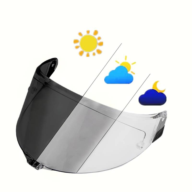 MTDVZR Helmvisier für Pista GPRR, Race 3 UV-Schutz kratzfest winddicht Helm-Gesichtsschutz kompatibel mit Pista GPR,Pista GPRR,CORSA R (Photochrom Transparent-Tag&Nacht nutzbar) von MTDVZR