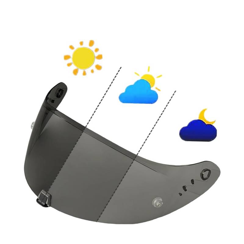 MTDVZR Helmvisier für R1 Air, UV-Schutz kratzfest winddicht Helm-Gesichtsschutz kompatibel mit R1 Air,T520,ST1400 (Photochrom Hellschwarz/Tiefschwarz) von MTDVZR