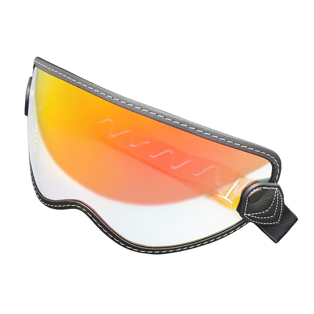 MTDVZR Helmvisier für Retro Helm,Elastic Band Bubble visier,UV-Schutz kratzfest winddicht Helm-Gesichtsschutz kompatibel mit Open Face 3/4 Face Helm (Aurora Rot-Tag&Nacht nutzbar) von MTDVZR