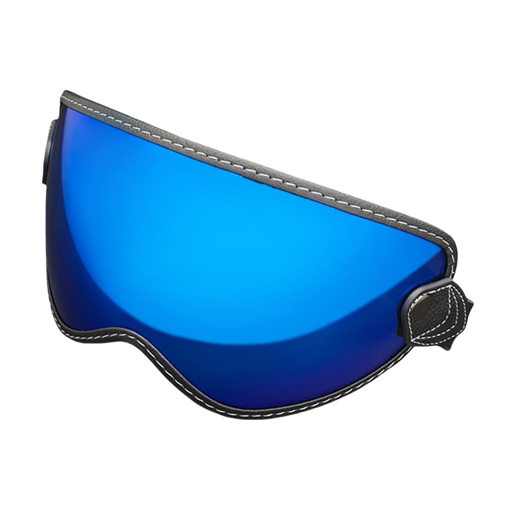 MTDVZR Helmvisier für Retro Helm,Elastic Band Bubble visier,UV-Schutz kratzfest winddicht Helm-Gesichtsschutz kompatibel mit Open Face 3/4 Face Helm (Tiefes Blau-Nur für Taggebrauch) von MTDVZR