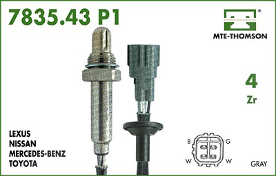 Mte-thomson Lambdasonde [Hersteller-Nr. 7835.43.035P1] für Toyota von MTE-THOMSON