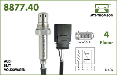 Mte-thomson Lambdasonde [Hersteller-Nr. 8877.40.035M2] für Audi, Seat von MTE-THOMSON