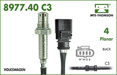 Mte-thomson Lambdasonde [Hersteller-Nr. 8977.40.130C3] für Audi, Porsche, Seat, Skoda, VW von MTE-THOMSON