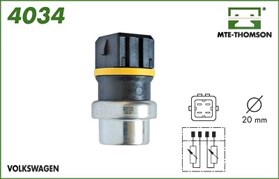Mte-thomson Kühlmitteltemperatur-Sensor + O-Ring [Hersteller-Nr. 4034] für Ford, Seat, Skoda, VW von MTE-THOMSON