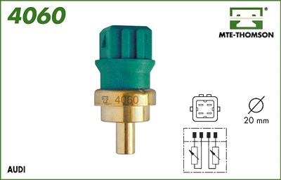 Mte-thomson Kühlmitteltemperatur-Sensor [Hersteller-Nr. 4060] für Audi, Seat, Skoda, VW von MTE-THOMSON