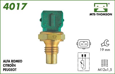 Mte-thomson Kühlmitteltemperatur-Sensor [Hersteller-Nr. 4017] für Citroën, Peugeot von MTE-THOMSON