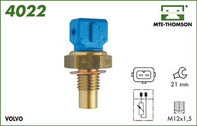 Mte-thomson Kühlmitteltemperatur-Sensor m.Dichtring Kupfer [Hersteller-Nr. 4022] für Chevrolet, Gm Korea, Renault, Volvo von MTE-THOMSON