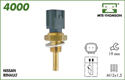 Mte-thomson Kühlmitteltemperatur-Sensor m.Dichtring Kupfer [Hersteller-Nr. 4000] für Dacia, Ford, Infiniti, Nissan, Opel, Renault, Vauxhall von MTE-THOMSON