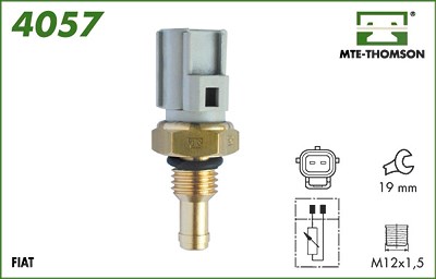Mte-thomson Kühlmitteltemperatur-Sensor m.O-Ring Gummi [Hersteller-Nr. 4057] für Ford, Jaguar, Land Rover, Mazda, Volvo von MTE-THOMSON