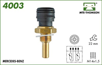 Mte-thomson Kühlmitteltemperatur-Sensor mit Dichtring Metall [Hersteller-Nr. 4003] für Mercedes-Benz, Puch von MTE-THOMSON