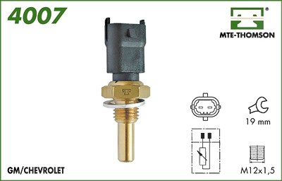 Mte-thomson Kühlmitteltemperatur-Sensor mit Dichtring Kupfer [Hersteller-Nr. 4007] für Alfa Romeo, Fiat, Lancia, Opel, Saab, Suzuki, Vauxhall von MTE-THOMSON