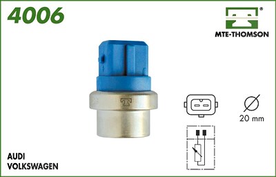 Mte-thomson Kühlmitteltemperatur-Sensor mit Gummiring [Hersteller-Nr. 4006] für Audi, Ford, Mercedes-Benz, Seat, VW von MTE-THOMSON