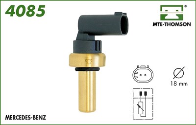 Mte-thomson Kühlmitteltemperatur-Sensor mit O-Ring Gummi [Hersteller-Nr. 4085] für Mercedes-Benz, Mitsubishi, Smart von MTE-THOMSON