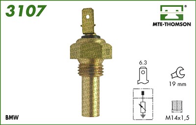 Mte-thomson Sensor, Kühlmitteltemperatur [Hersteller-Nr. 3107] für BMW, Skoda von MTE-THOMSON