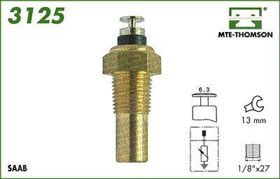 Mte-thomson Sensor, Kühlmitteltemperatur [Hersteller-Nr. 3125] für Chevrolet, Daewoo, Opel, Saab von MTE-THOMSON