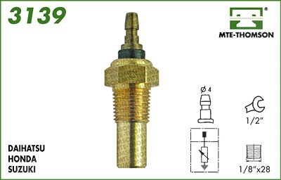 Mte-thomson Sensor, Kühlmitteltemperatur [Hersteller-Nr. 3139] für Acura, Daihatsu, Honda, Rover, Suzuki von MTE-THOMSON