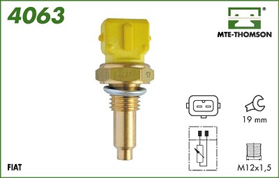 Mte-thomson Sensor, Kühlmitteltemperatur [Hersteller-Nr. 4063] für Fiat, Lancia von MTE-THOMSON