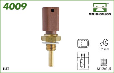 Mte-thomson Sensor, Kühlmitteltemperatur [Hersteller-Nr. 4009] für Fiat von MTE-THOMSON