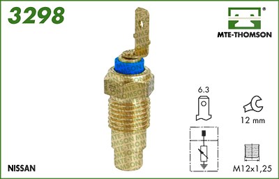 Mte-thomson Sensor, Kühlmitteltemperatur [Hersteller-Nr. 3298] für Infiniti, Nissan von MTE-THOMSON