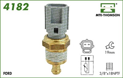 Mte-thomson Sensor, Kühlmitteltemperatur [Hersteller-Nr. 4182] für Ford, Jaguar, Land Rover, Volvo von MTE-THOMSON