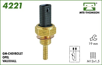 Mte-thomson Sensor, Kühlmitteltemperatur [Hersteller-Nr. 4221] für Opel, Vauxhall von MTE-THOMSON