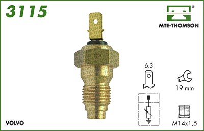 Mte-thomson Sensor, Kühlmitteltemperatur [Hersteller-Nr. 3115] für Volvo von MTE-THOMSON
