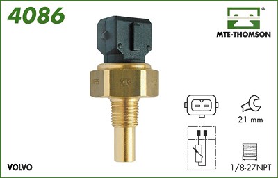 Mte-thomson Sensor, Kühlmitteltemperatur [Hersteller-Nr. 4086] für Volvo von MTE-THOMSON